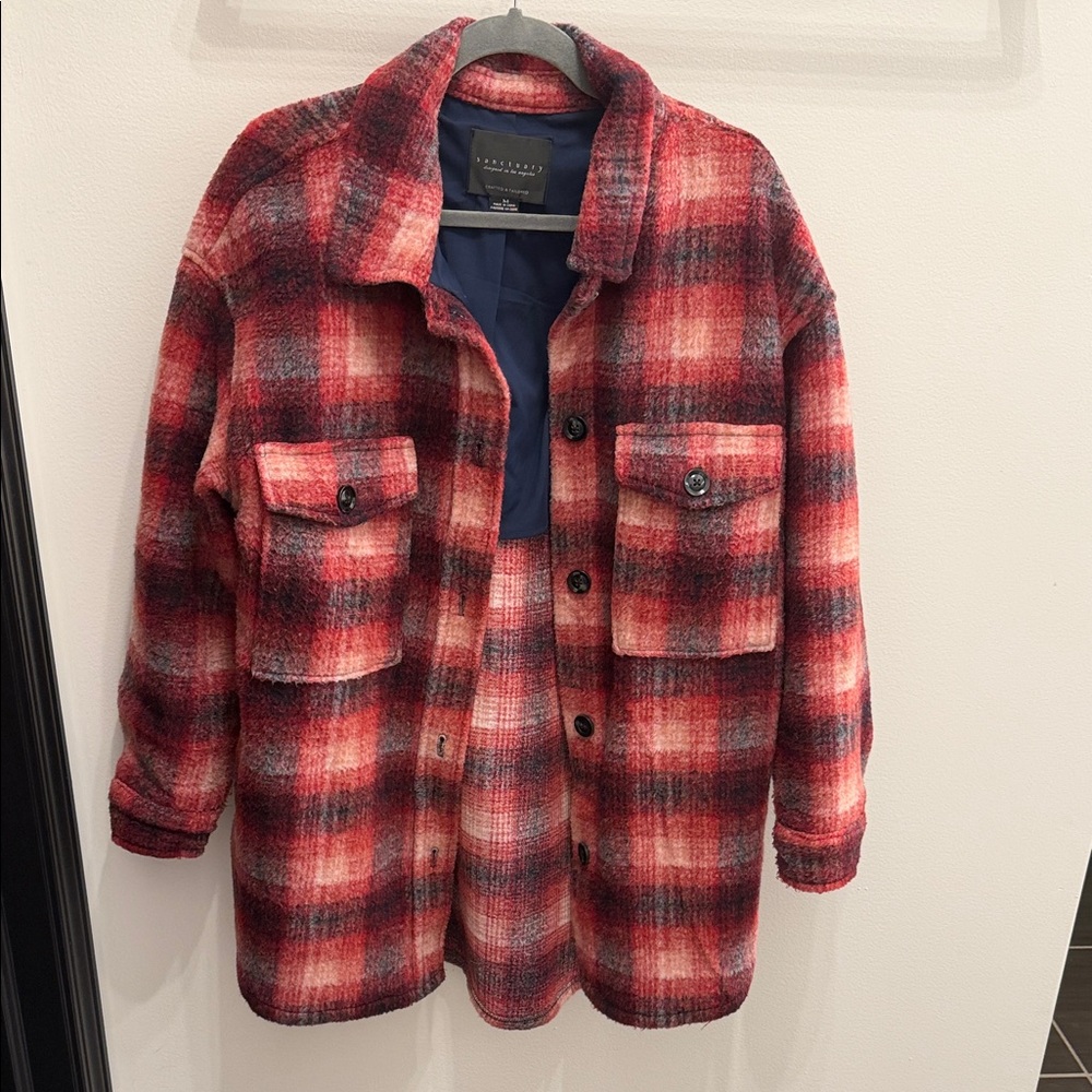 Sanctuary Red and Black Checkered Utility Jacket
